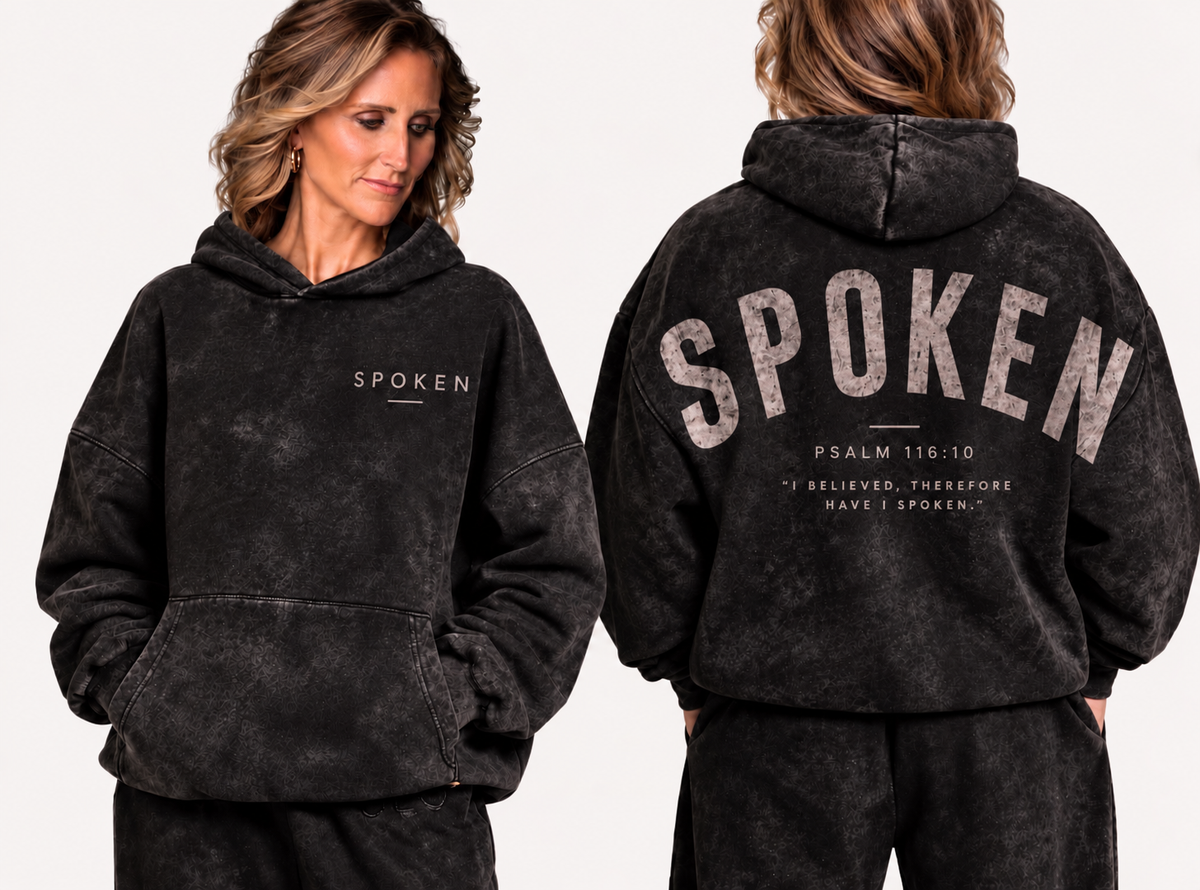 Spoken Hoodie | Washed Black