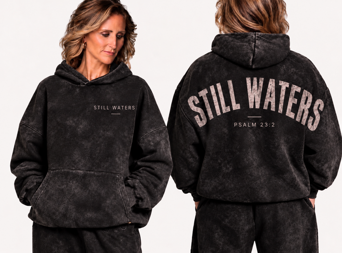 Still Waters Hoodie | Washed Black